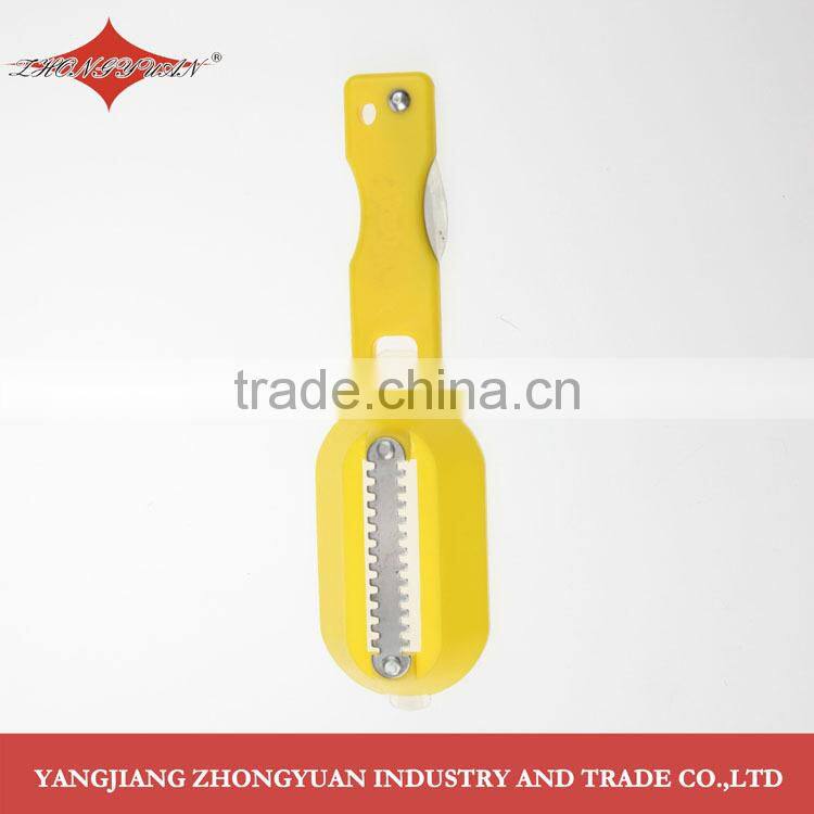 Multipurpose stainless steel fish scale peeler with ABS handle