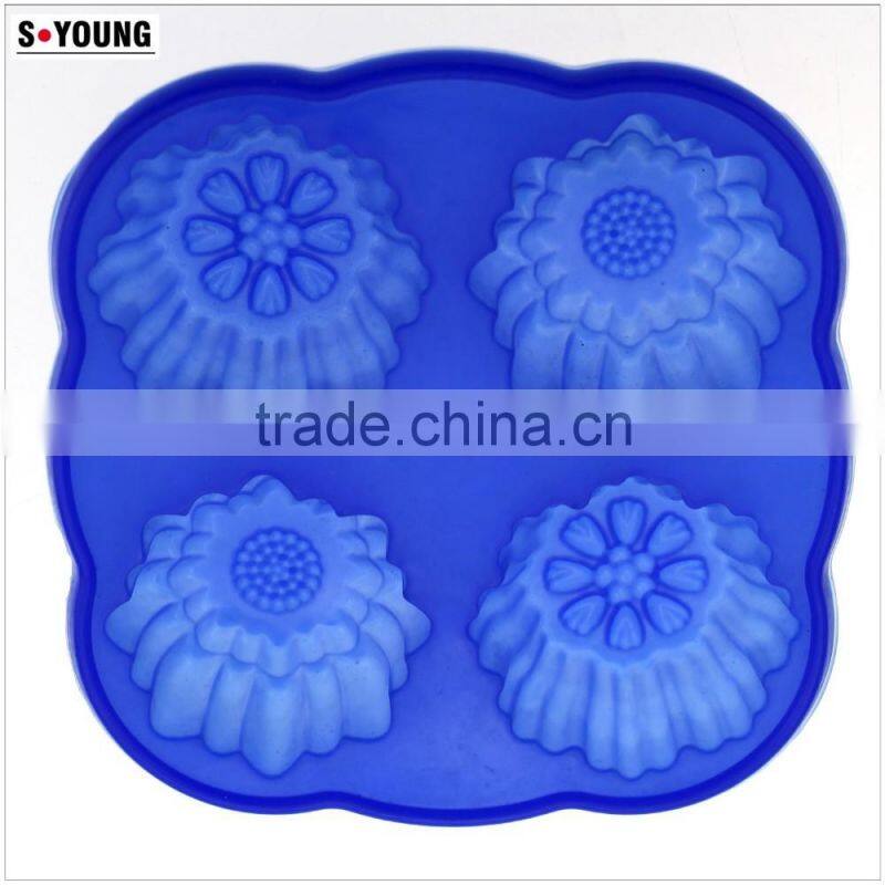 10135 Four cells flowers Silicone mould