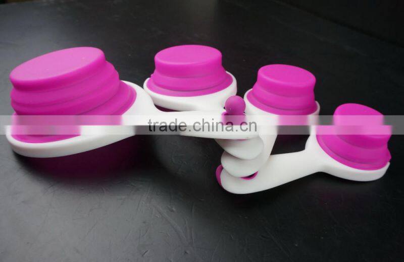 16128 SILICONE MEASURING CUPS SET CUP SPOON KITCHEN TOOL COLLAPSIBLE BAKING COOK