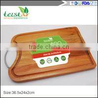 Beautiful Large 100% Organic Bamboo Cutting Board: Wood 18x12 w / Juice Groove. Knife & Eco-friendly!