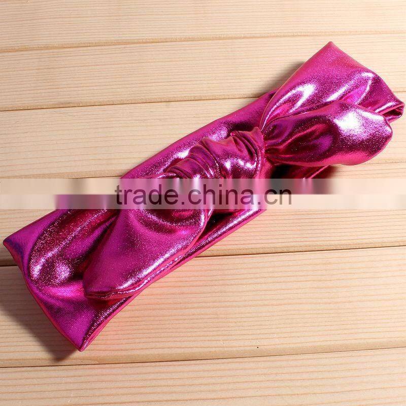 elastic fabric bow flower headband for kids hair accessories