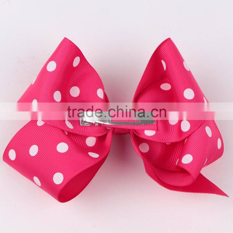 cute ribbon pink polka dot hair bows