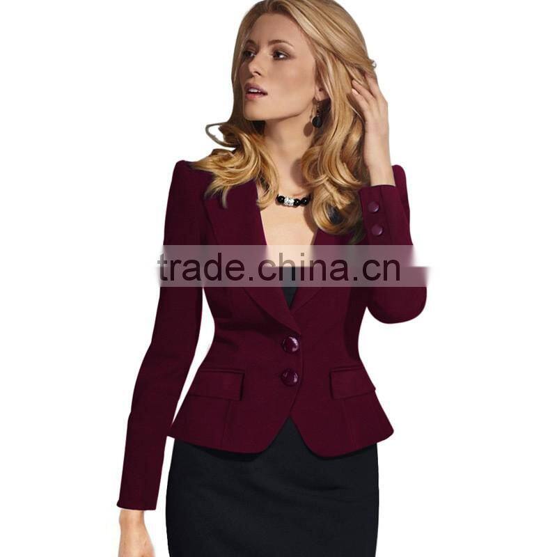 Hot sale ladies two pieces short sleeve blazer and skirt set women office business suit