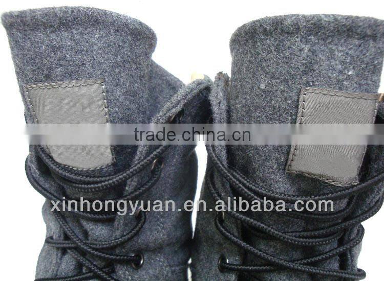 grey wool felt military boots