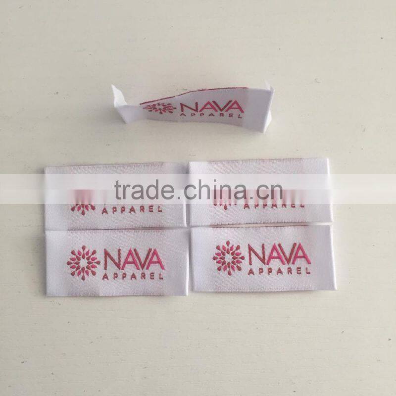 2017 Custom high quality damask woven label clothing label
