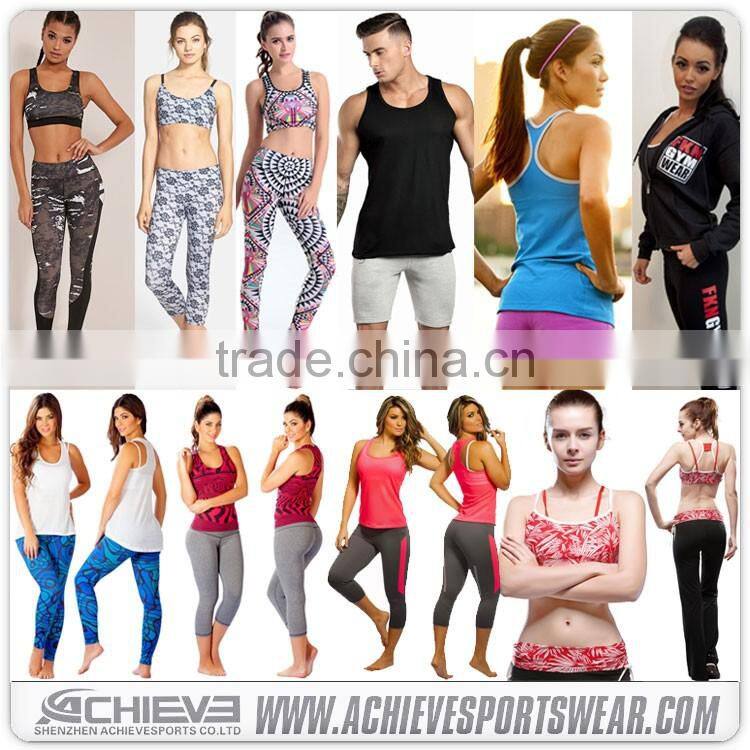 wholesale sublimation mens fitness clothes / women workout clothing