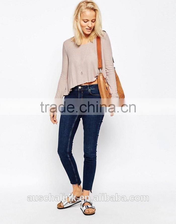 OEM lady wholesale scoop neck t shirt fashion design alibaba