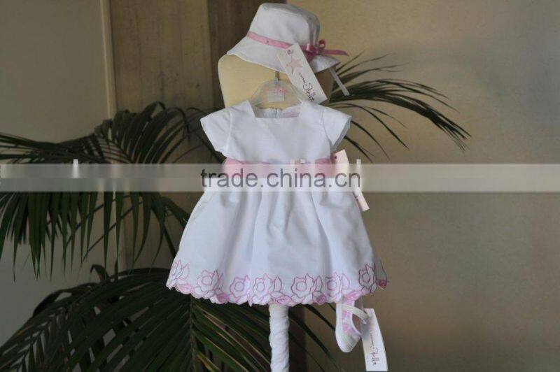 Lovely flower baby cotton Princess Dress embroidered