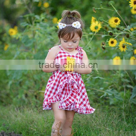 2017 wholesale lovely plaid kids clothes new fashion party frocks designs children girl dress