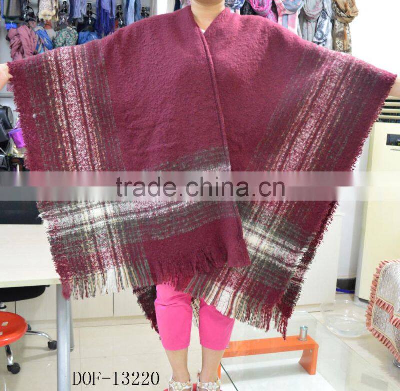 Fashion large lady hot cashmere plaid checked pashmina shawl