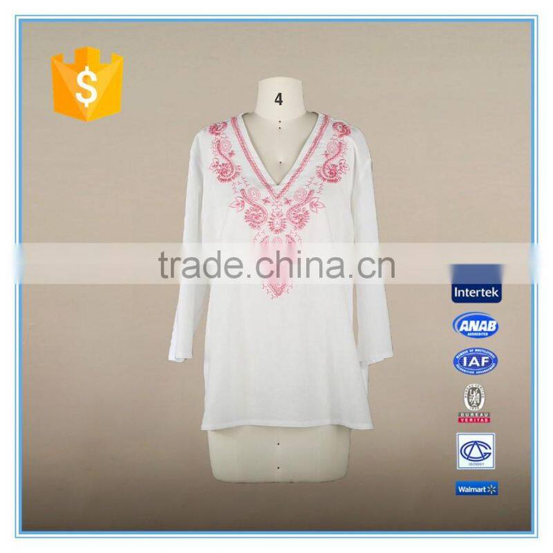 New Design Lady Latest Long Kurti Embroidered V-neck Designs Yada Clothing