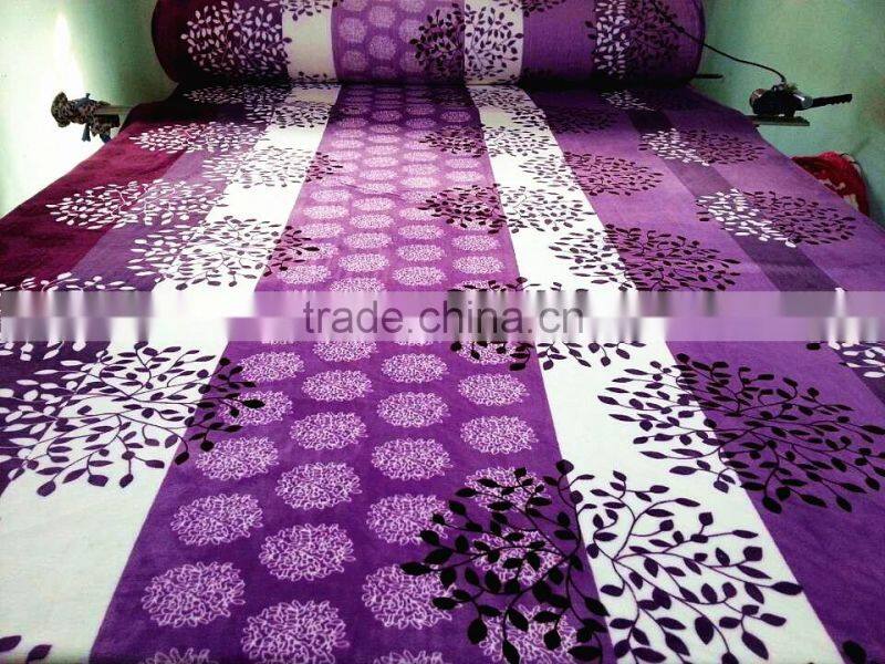 printed jacquard coral fleece fabric