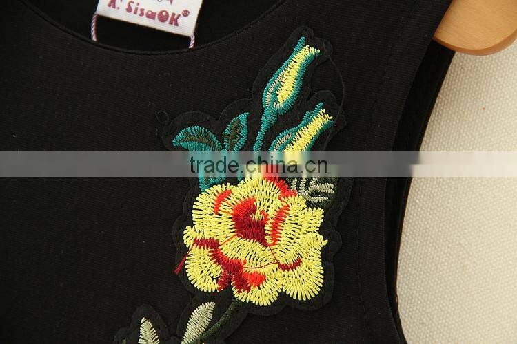 Wholesale women clothes casual knit dress daughter sleeveless one-piece dress black party