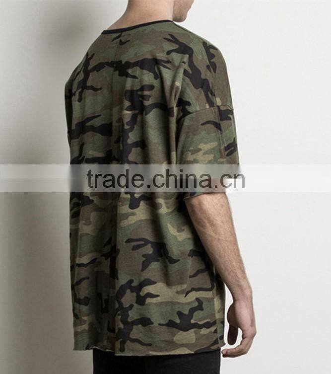 China Manufacture High Quality Camouflage T Shirt for Men Loose Fit Green Camo T-Shirt Cheap Wholesale Short Sleeve Camo Tee