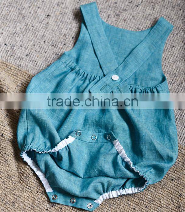Baby Romper Linen Fabric Jumpsiut Soild Colors Newborn Baby Wear Clothes