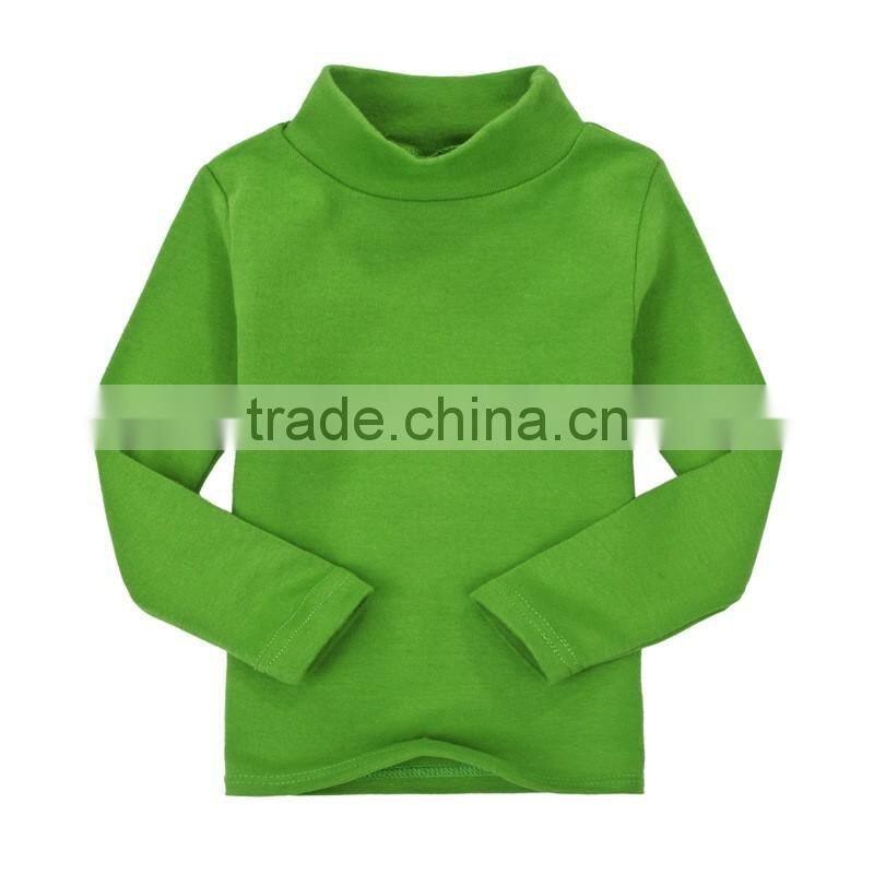 custom spring/autumn/winter fashion baby cotton spandex lycra infant garment long sleeve high collar baby t-shirt