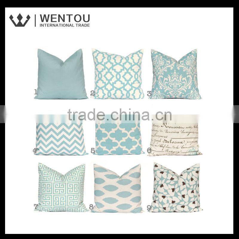 Fashion Plain Blue Throw Pillow Cover