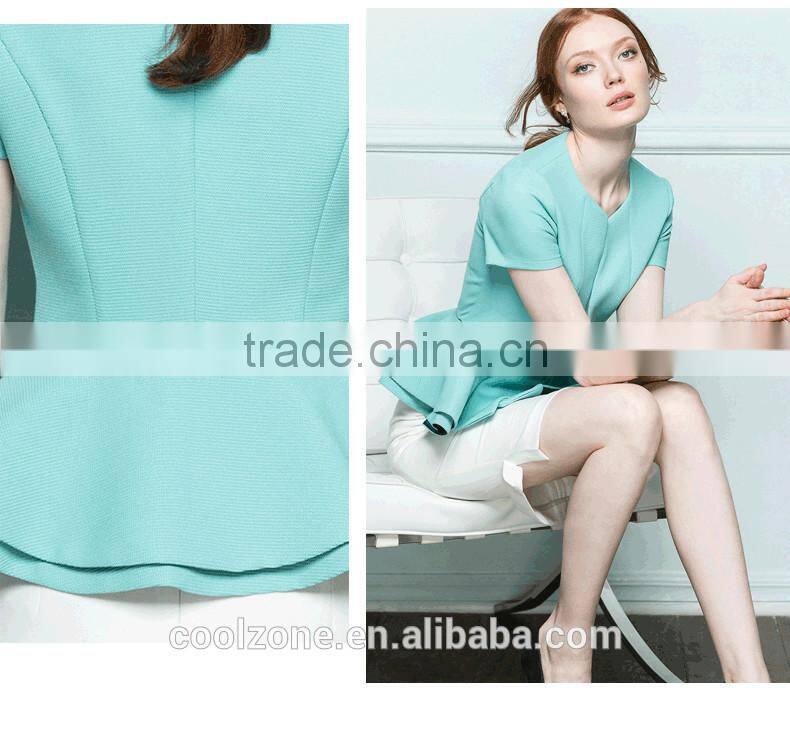 Women summer two pieces business suits office lady uniform