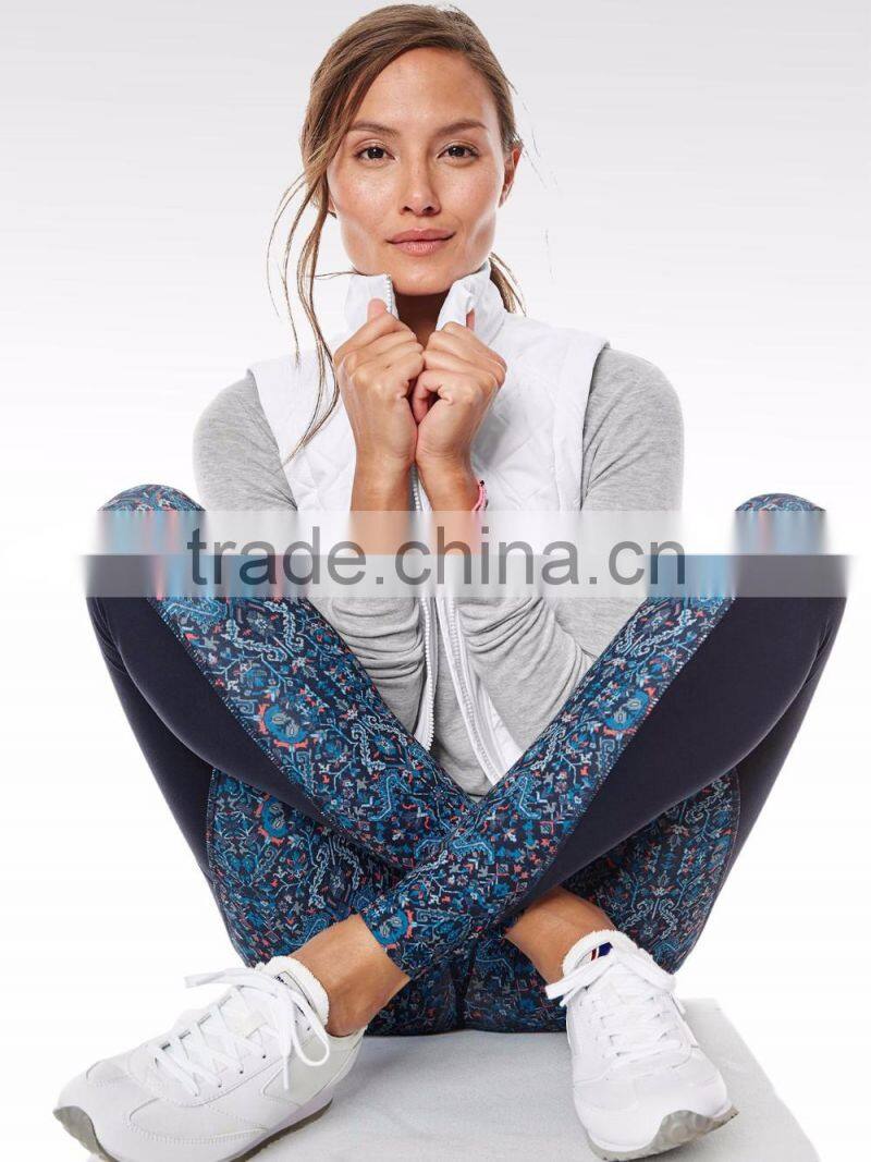 Custom Wide Waist Yoga Pants Tights With Leg Pockets Woman Leggings