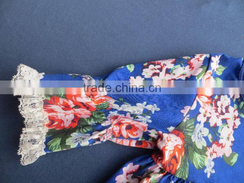 QL-77 fashion printed baby girls dress new design 2016