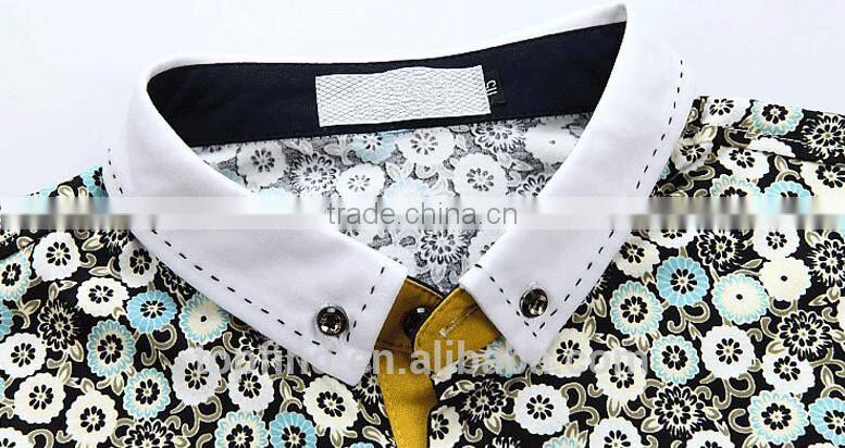 hawaii style short sleeve brand mercerized cotton slim man shirt