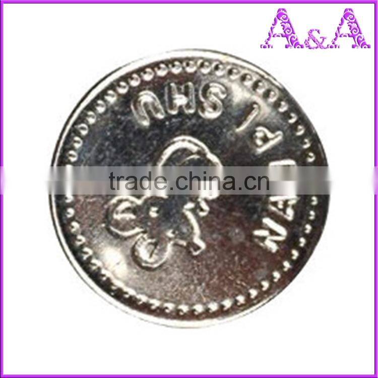 New style silver nickel free jeans button custom design nickel color buttons for jeans washable and hand press