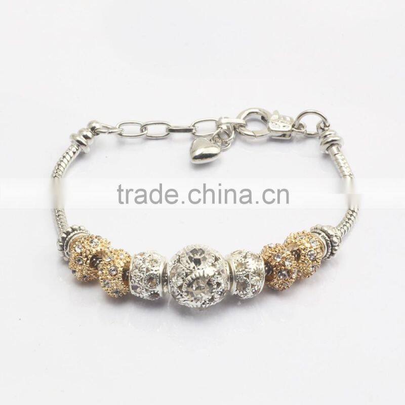 Fashion Ball Diamond With Gold Metal Jewelry Party Occasion Bracelets
