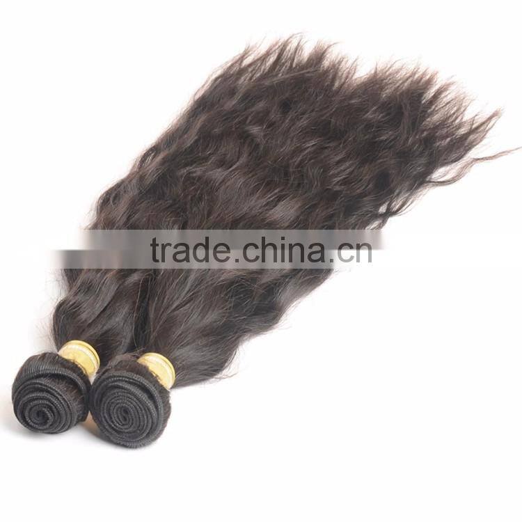 Wholesale Unprocessed Virgin Indian Hair 8A Natural Wave Indian Human Hair Weaves Wavy Extension