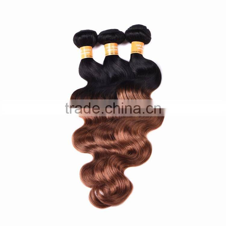 Black Rose Indian Human Hair Weaves Wavy 1B/30# Body Wave Indian Ombre Hair Extension