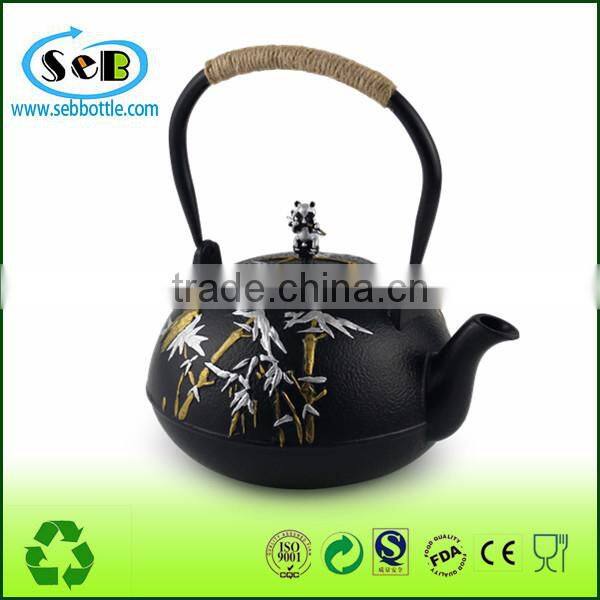 High quality Cast Iron teapot with embossed decor for wholesale
