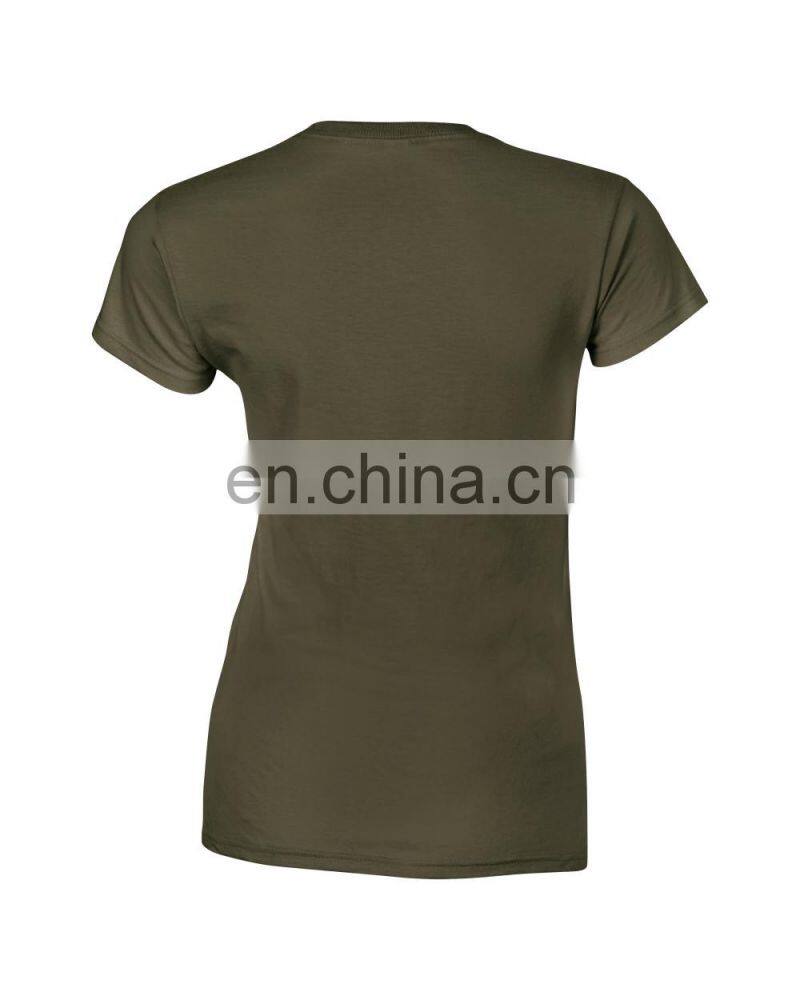 Fashion 100 cotton custom design army green t shirt women clothing