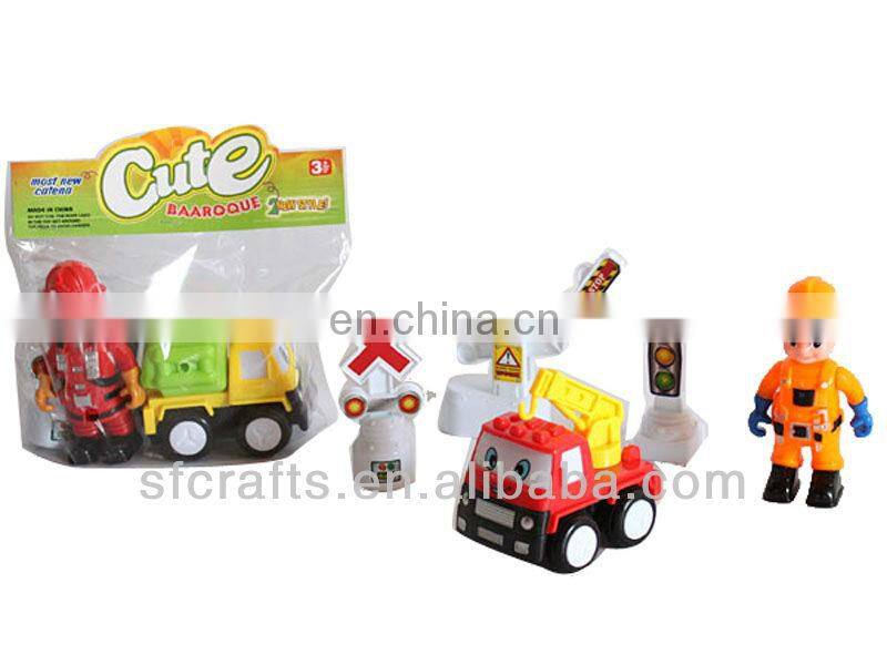 Cartoon plastic pull back car toy for kid