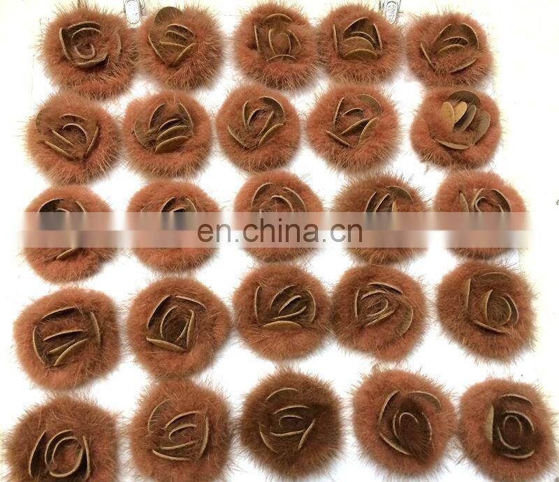 Shoes Decoration Raccoon Fur Trimming Wholesale Fur Ball Stud With Crystal