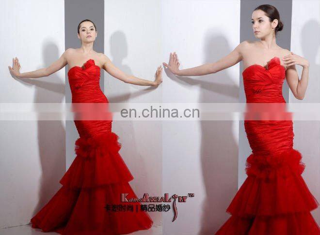 EB1237 Strapless embroidery and beaded A-line medium train exquisite design wedding dresses cocktail dress bridal dress 2015