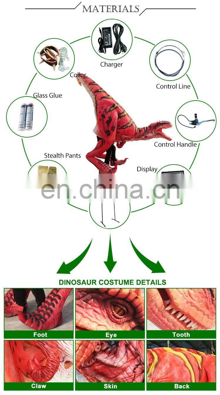 KAWAH Customized Lifelike Realistic Walking Adult Raptor Dinosaur Costume