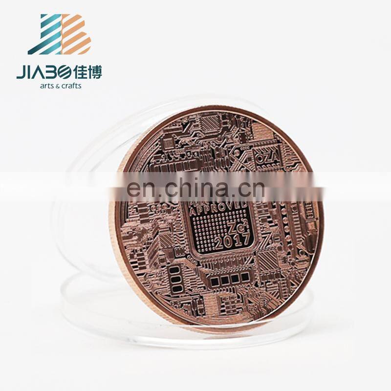 Custom design 3d logos have stock molds gold silver copper plating Bitcoin promotion coin