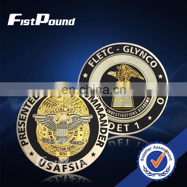 Hard enamel coin about silver plated