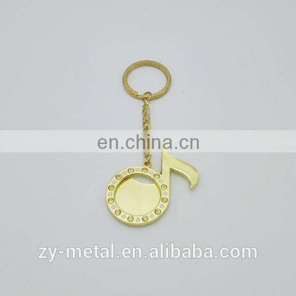 2015 high quality imitation gold split key ring, photo frame key ring with rhinestone