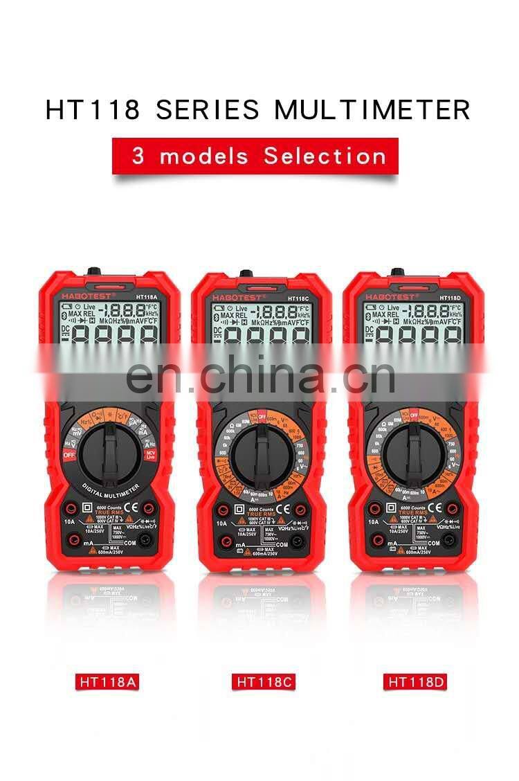 HT118 Auto range digital multimeter 10nF TO 10mF Capacitance universal meter