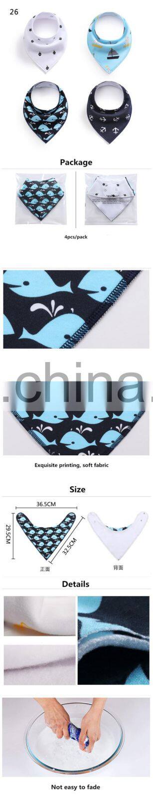 Amazon Hot Sale Multiple Styles Printed Pet Bandana Snap Triangle Dog Scarf Set