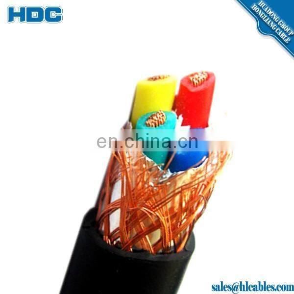 0.6/1KV XLPE insulation ROV-K 2X4mm2 shield cable flexible copper conductor PVC sheath