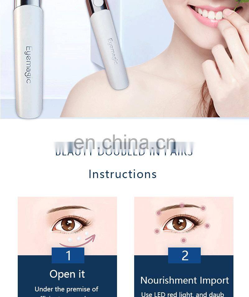 2019 High quality eye relaxing massage microcurrent red light heated eye massager pen
