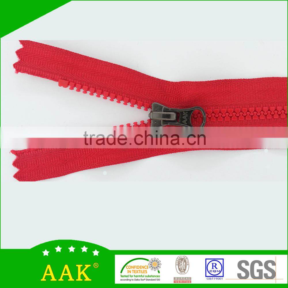 3# black nickel thumb brass zipper pulls delrin close end zipper chains