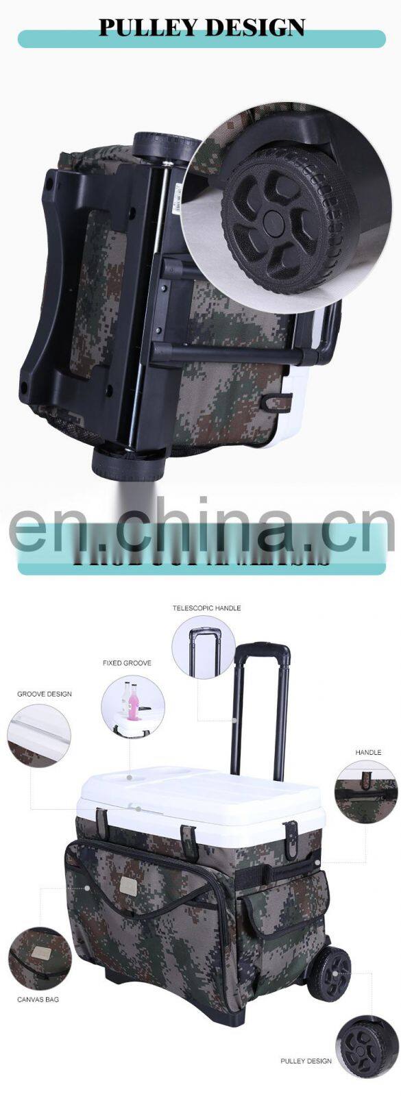 portable outdoor sample modern portable hiking camping trolley fabric sample hot sale camping custom cooler with wheels