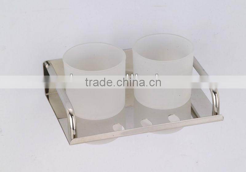 Bathroom Double Cup Holders , Double Wall mount tumbler holder