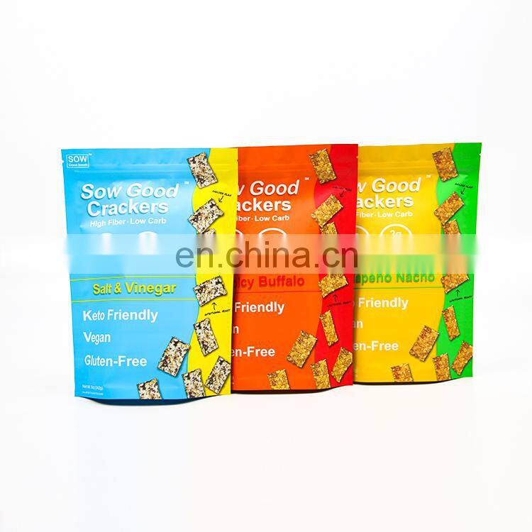 Custom printed doypack Snack food dry food stand up Aluminum plastic packaging bags