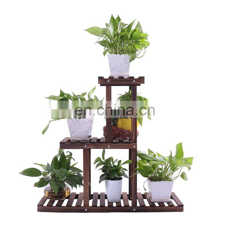 Bamboo 3-Tier Hanging Plant Stand Planter Shelves Flower Pot Organizer Storage Rack Folding Display Plants Shelf