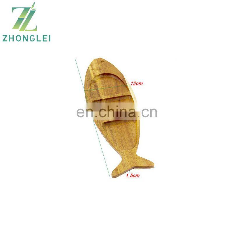 Wholesale Fish Shape Acacia Snacks Plate