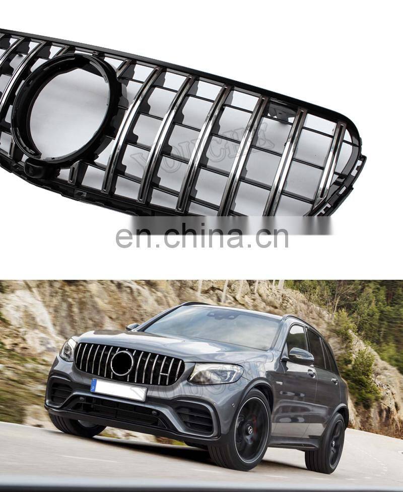 AMG GT R style front grille mesh hood for Mercedes Benz GLC class W253 X253 2016-2019 W253 ABS grill