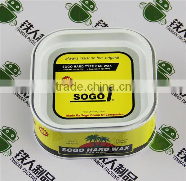 Empty tinplate car wax box rectangle shape shoe polish case near dongguan manufacturer